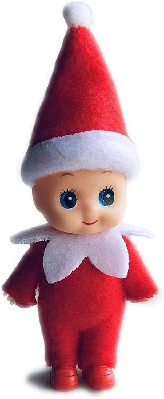 Tiny Baby Elf Doll | Christmas Miniature Elf Decoration | Newborn Gift | Baby Grow Elf Dolls with Feet and Shoes (Red)