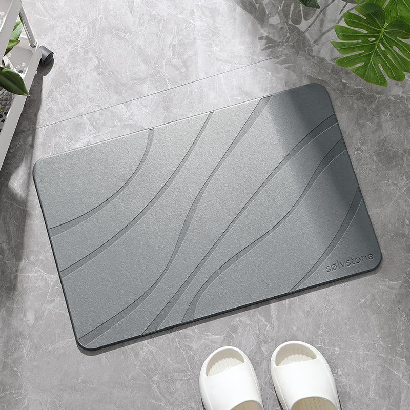 SØLVSTONE - Quick Dry Stone Bathroom Mat (Waves)