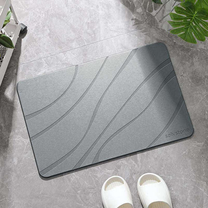 SØLVSTONE - Quick Dry Stone Bathroom Mat (Waves)