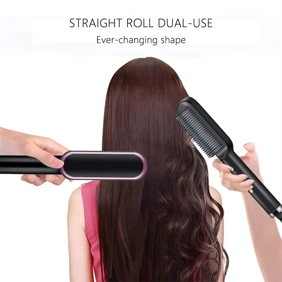 IonPro 3-in-1 Hair Straightener – Quick-Heat Hot Comb & Negative Ion Technology