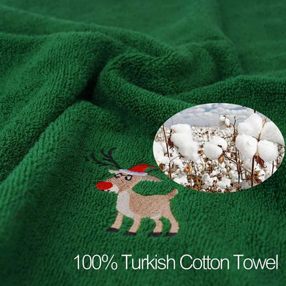 Christmas Cotton Towels (3-Pack) – Soft, Festive, and Perfect for Gifting