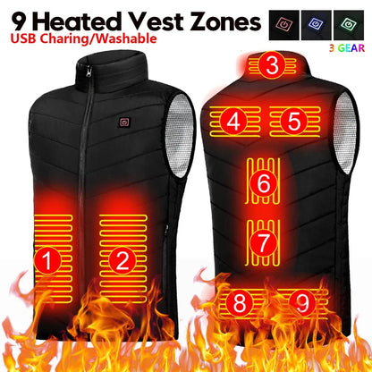 HeatWave USB Heated Vest - Unisex Thermal Jacket for Winter