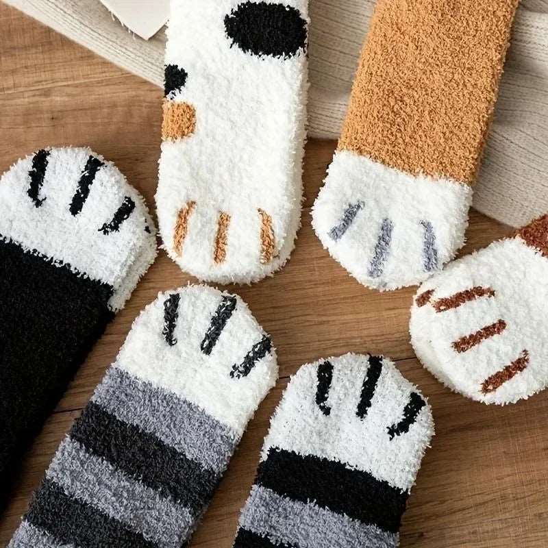 Fuzzy Cat Winter Socks – Warm, Cozy, and Cute Footwear for Cold Days