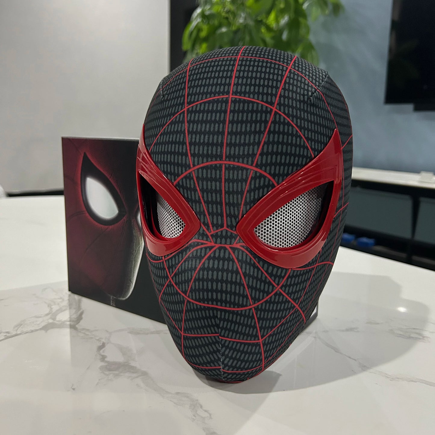 Spiderman Headgear Mask Cosplay – 1:1 Elastic Mask with Moving Eyes