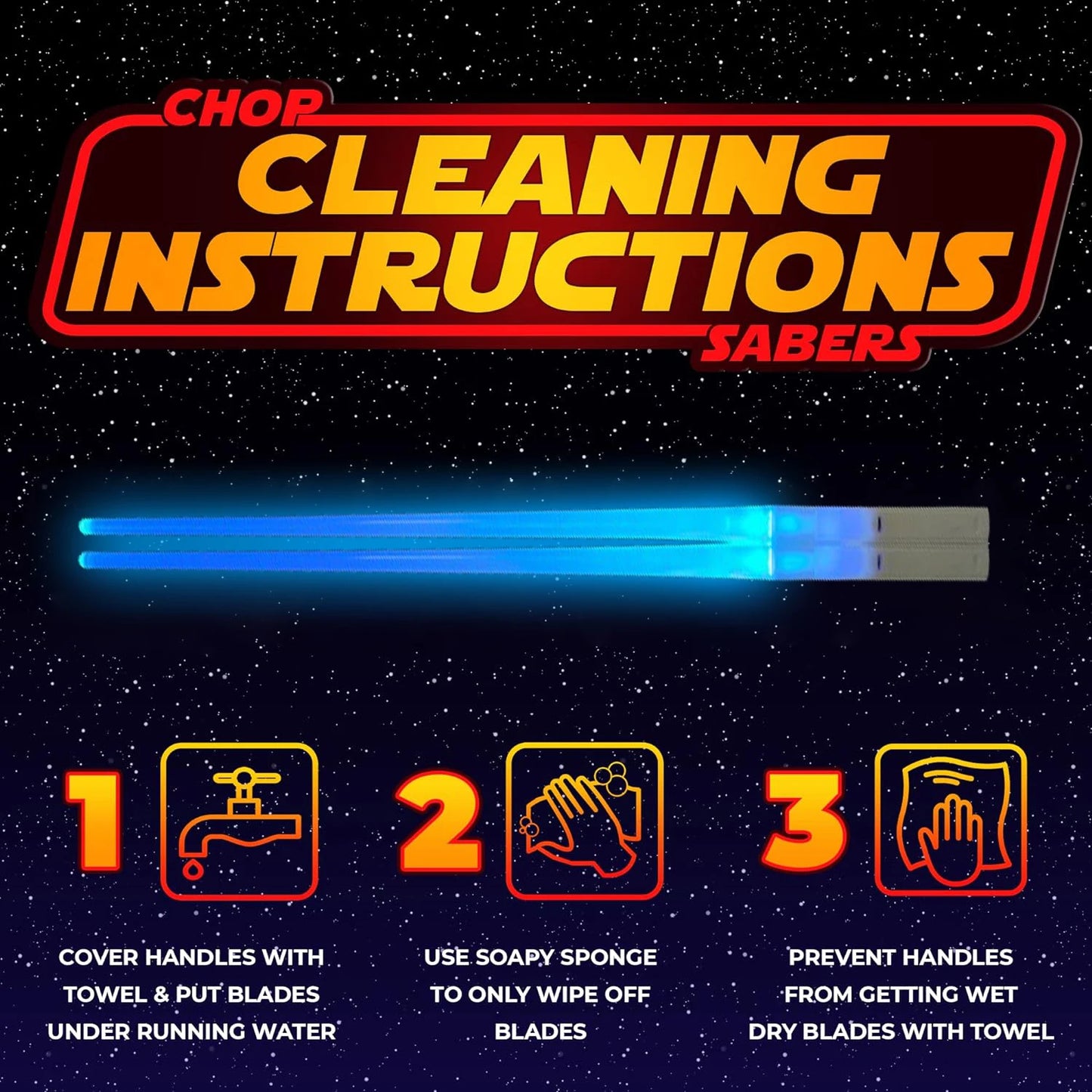 StarWar Theme LED Lightsaber Chopsticks – Reusable, Washable