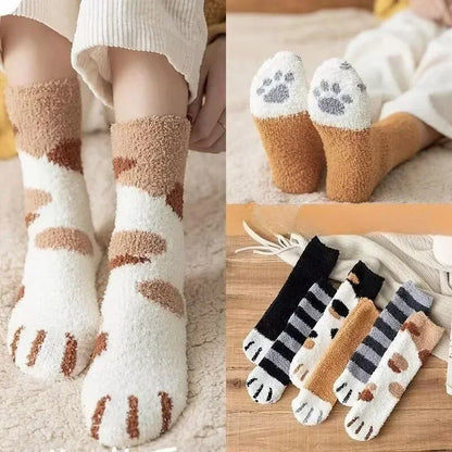 Fuzzy Cat Winter Socks – Warm, Cozy, and Cute Footwear for Cold Days