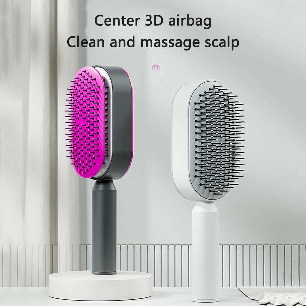 Self Cleaning No Tangle Hairbrush For Wet or Dry Hair