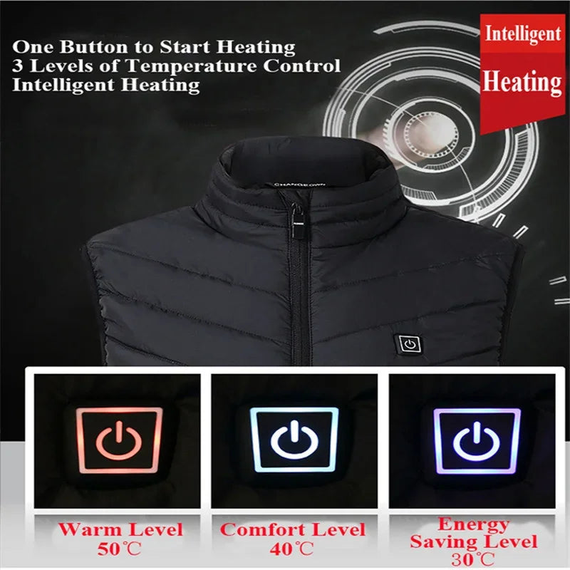 HeatWave USB Heated Vest - Unisex Thermal Jacket for Winter