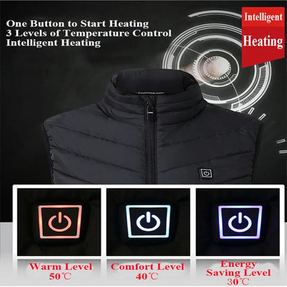 HeatWave USB Heated Vest - Unisex Thermal Jacket for Winter