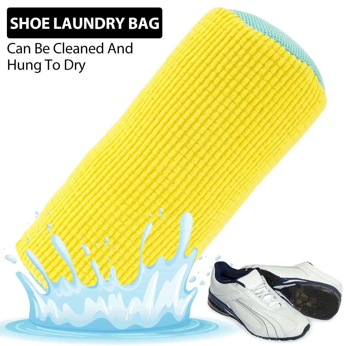 2-in-1 Shoe Laundry Bag – Cotton Wash Bag with Zipper for Safe Shoe Cleaning