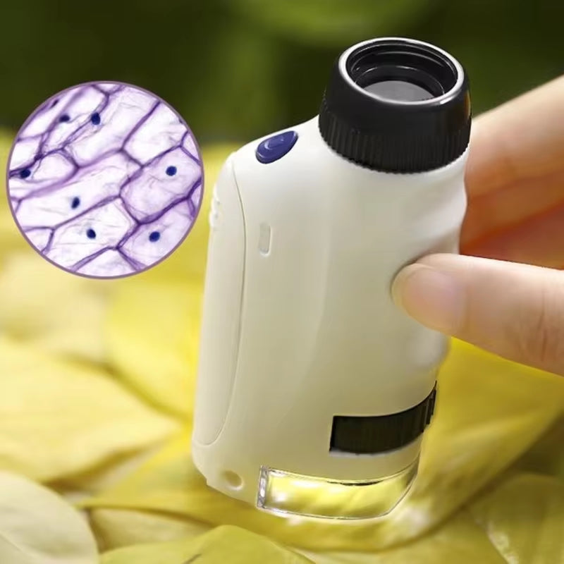 Handheld Microscope Kit Lab LED Light 60X-120X Home School Biological Science Educational Toys for Children Brinquedo STEM Gift