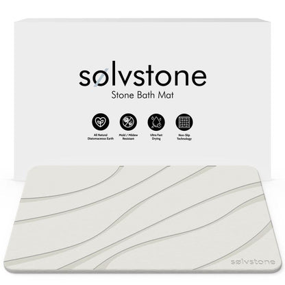 SØLVSTONE - Quick Dry Stone Bathroom Mat (Waves)