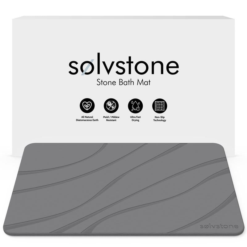 SØLVSTONE - Quick Dry Stone Bathroom Mat (Waves)