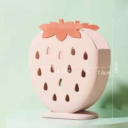 Cute Strawberry Chopsticks Holder Drain Rack Kitchen Tableware Storage Rack Hollow Cutlery Drainer Spoon Fork Knife Shelf Holder